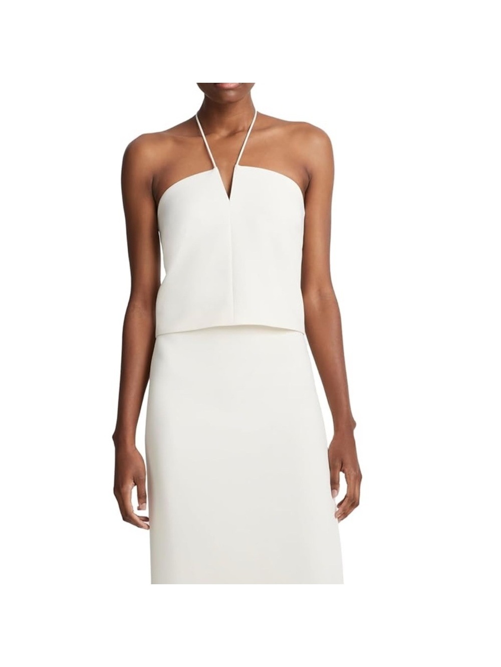 Vince Cream Sleeveless Backless Crop Top Retail $265